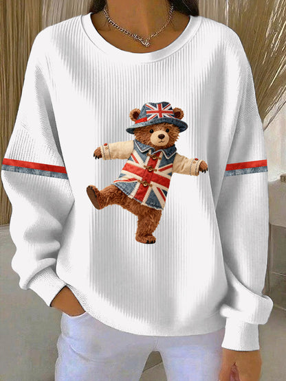 Women's British style  Print Casual Sweatshirt