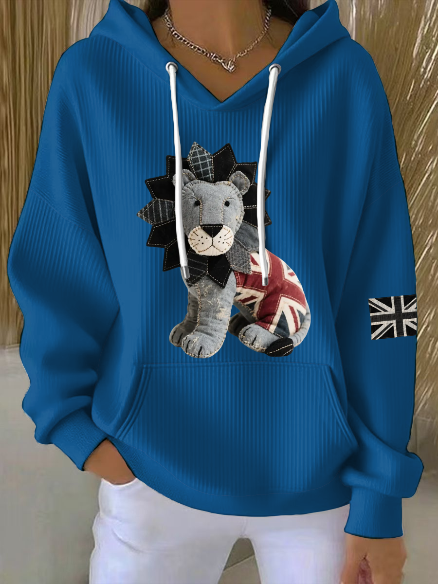 Women's  british patchwork  Lion Printed Tops