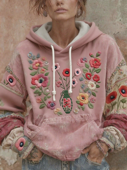 Women's British Remembrance Day poppy print hoodie