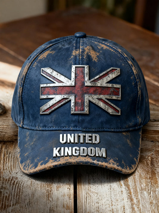 Unisex Vintage UK Flag Print Hat