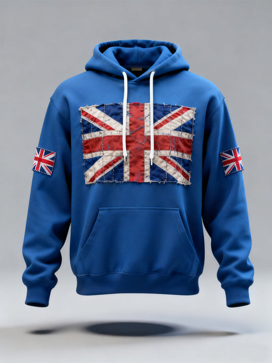 Men's Vintage UK Flag Print Casual Hoodie