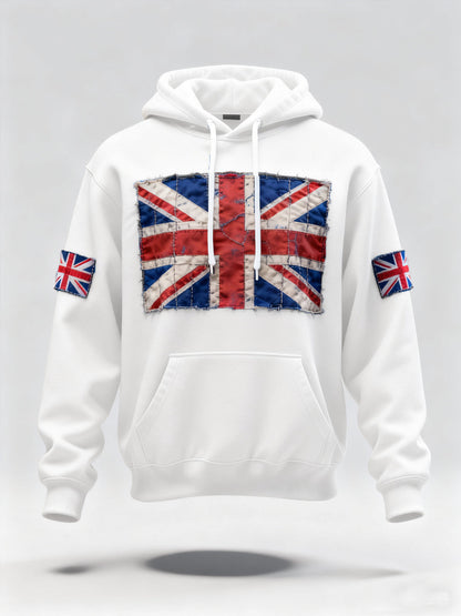 Men's Vintage UK Flag Print Casual Hoodie