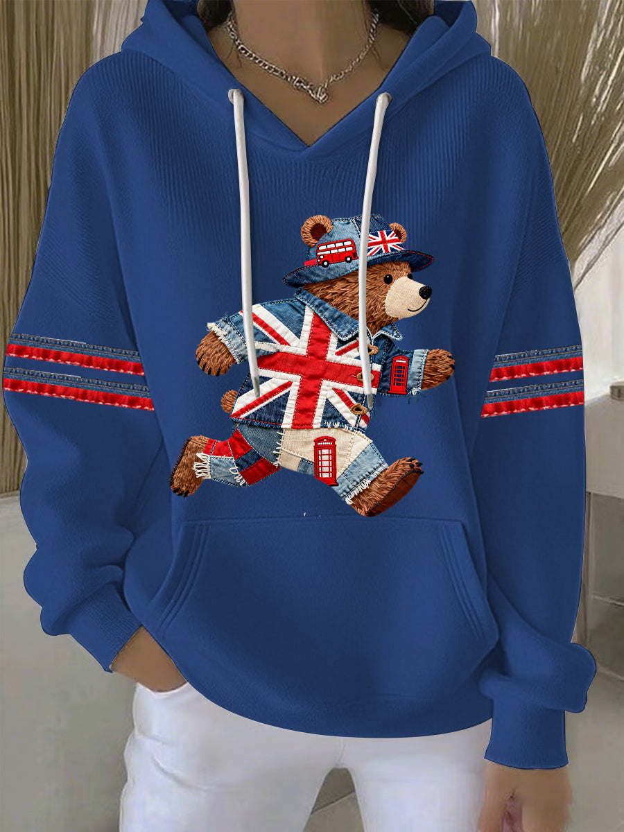 Women's British style Print Casual Hoodie