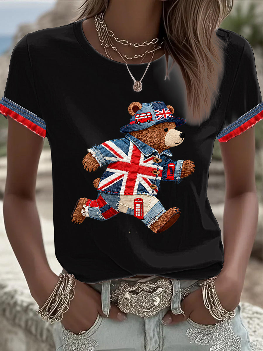 Women's British style Printed T-shirt
