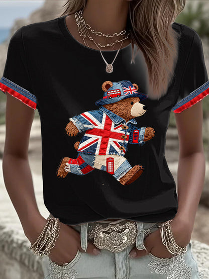 Women's British style Printed T-shirt