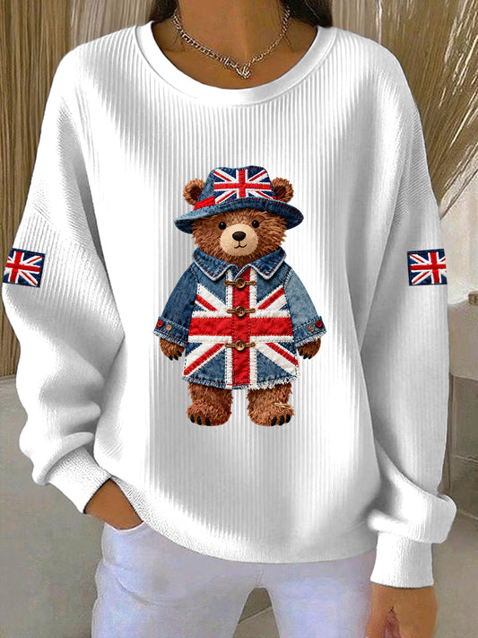 Women's British style  Print Casual Sweatshirt