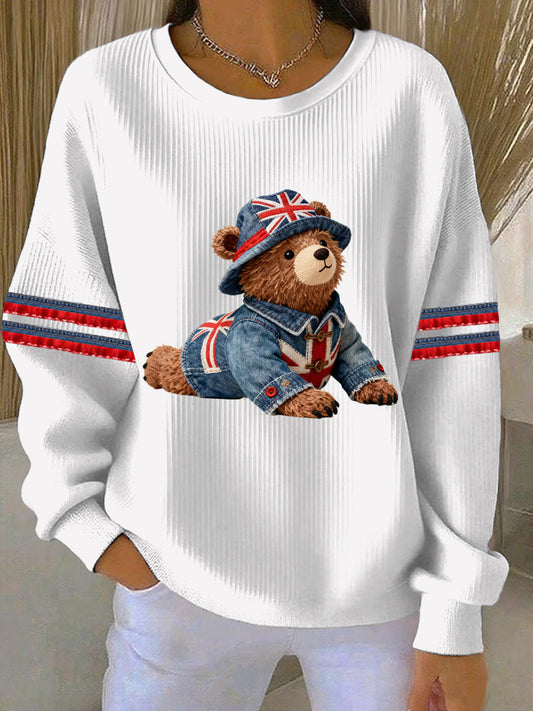 Women's British style  Print Casual Sweatshirt