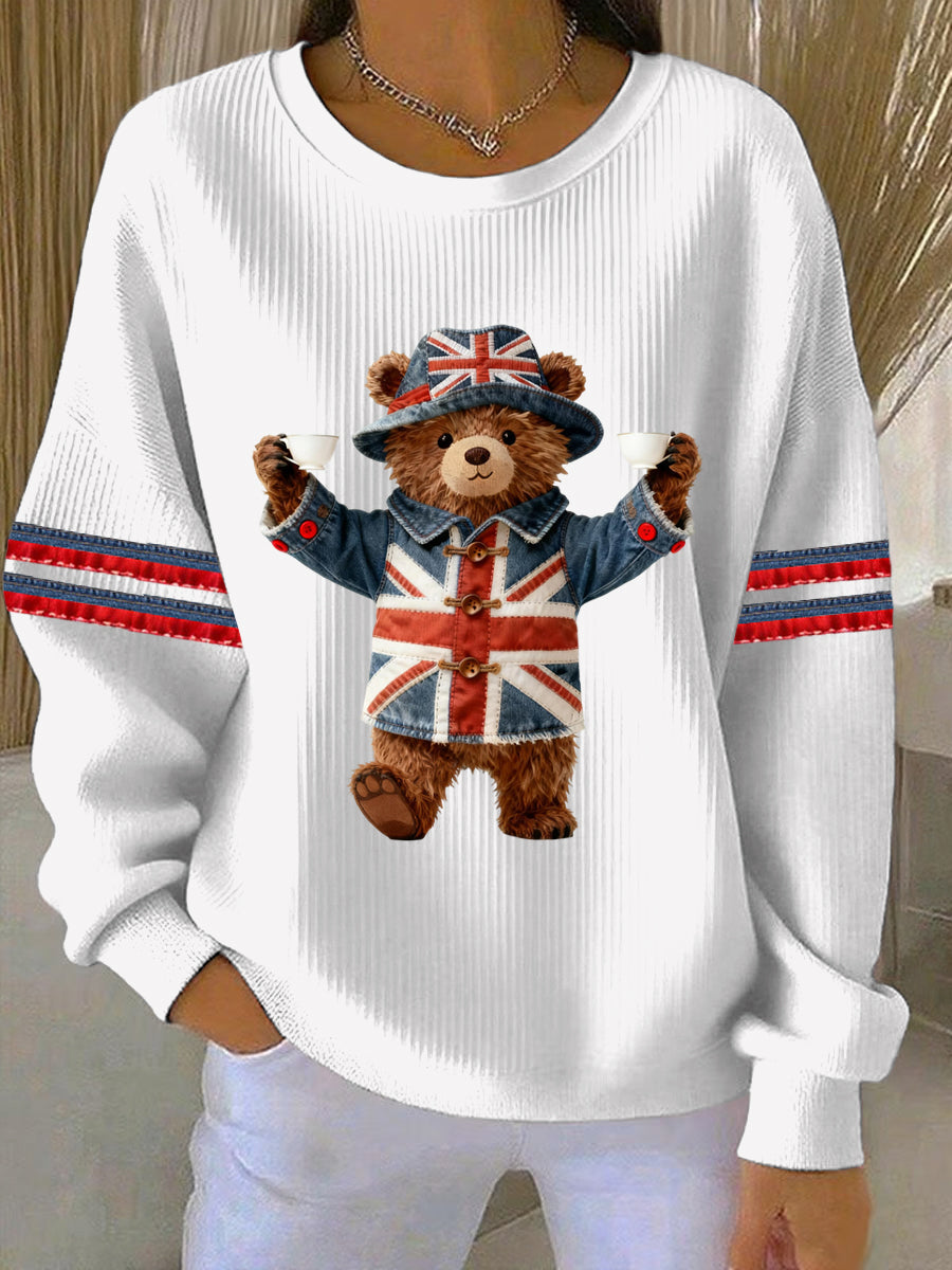 Women's British style  Print Casual Sweatshirt