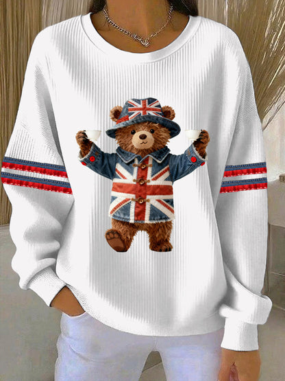 Women's British style  Print Casual Sweatshirt