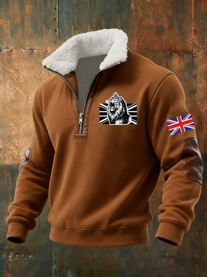 Men's Vintage British Lion Print Sweatshirt