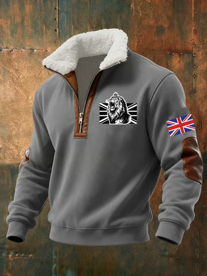 Men's Vintage British Lion Print Sweatshirt