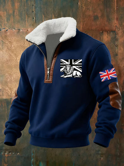 Men's Vintage British Lion Print Sweatshirt