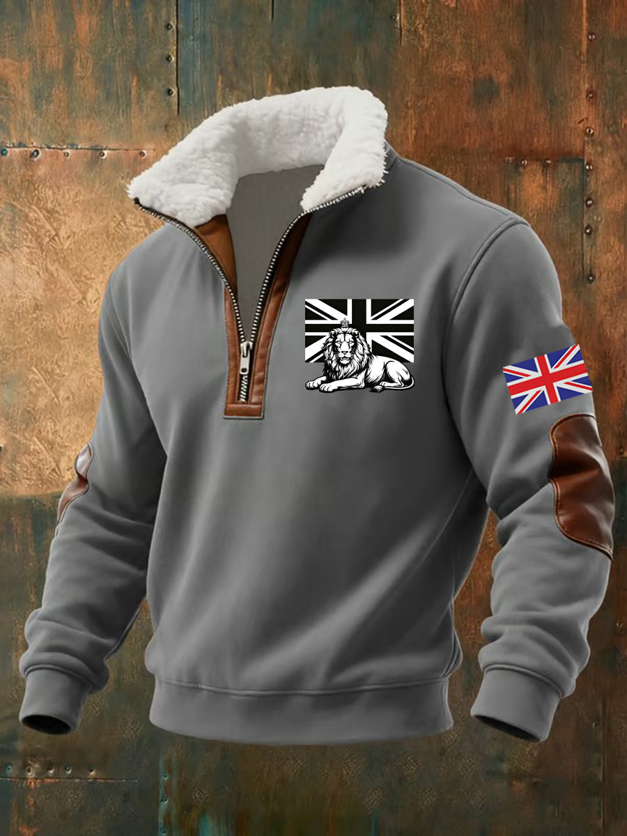 Men's Vintage British Lion Print Sweatshirt