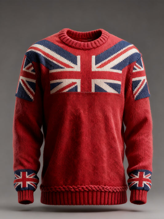 Men's British Flag Printed Casual imitation sweater