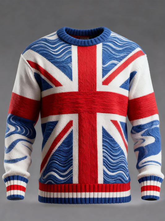 Men's British Flag Printed Casual imitation sweater
