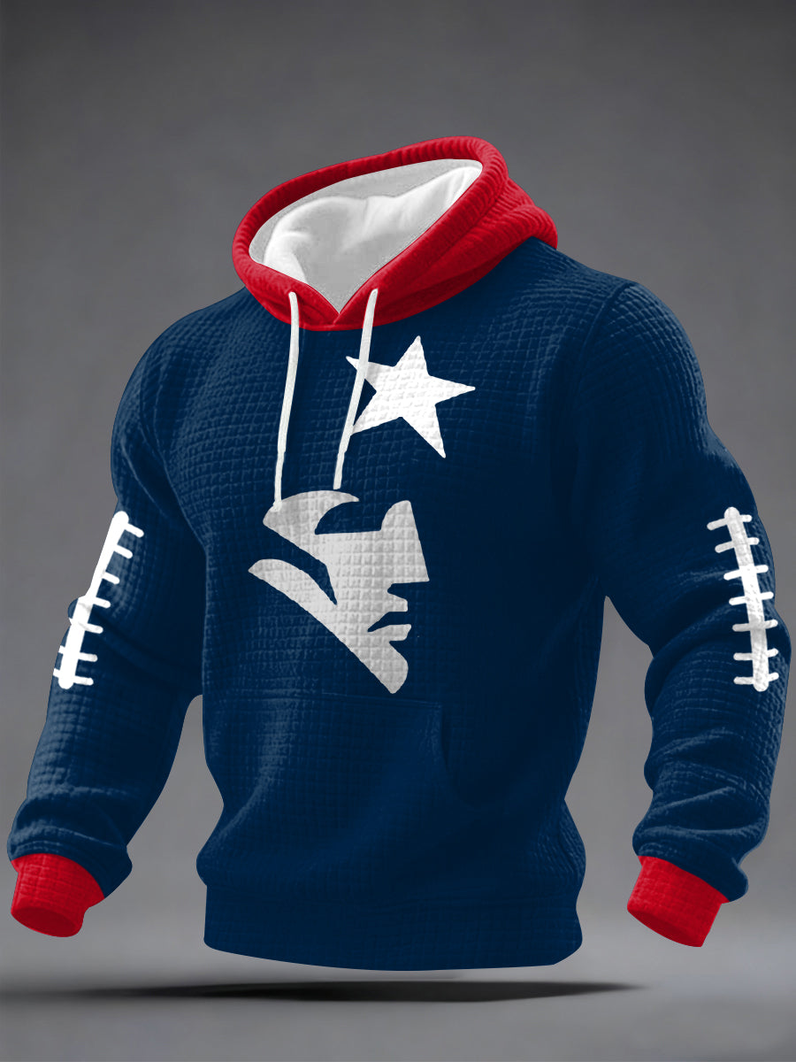 Męskie kibice Gameday Casual Bluza z kapturem w kratkę