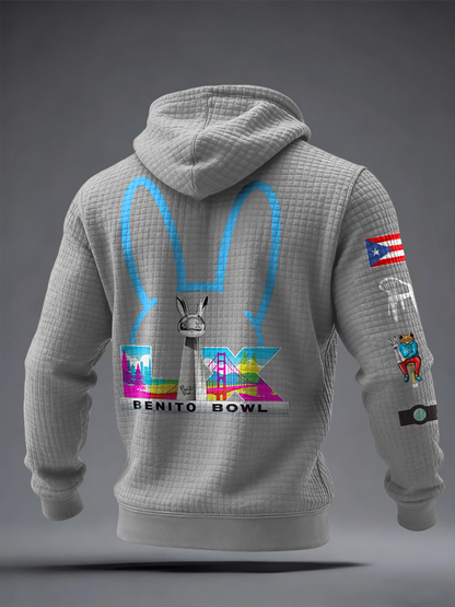 Bluza z kapturem z nadrukiem Unisex Bunny Football Music Lover