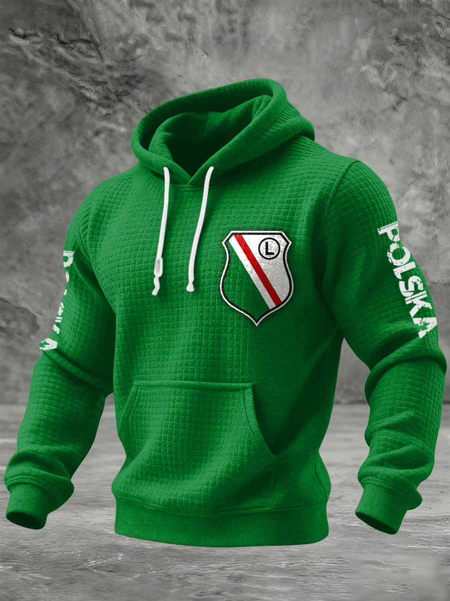 Retro Polska Warszawa Klub Piłkarski Godło Bluza z kapturem