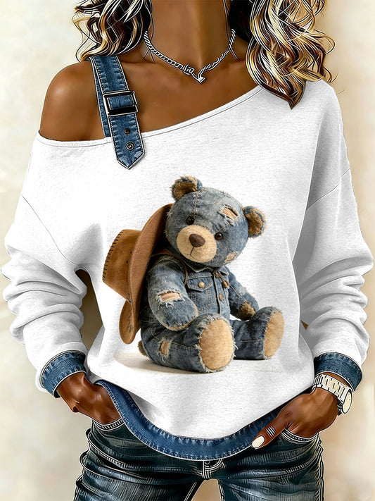 Damska bluza z motywem patchworku w stylu vintage