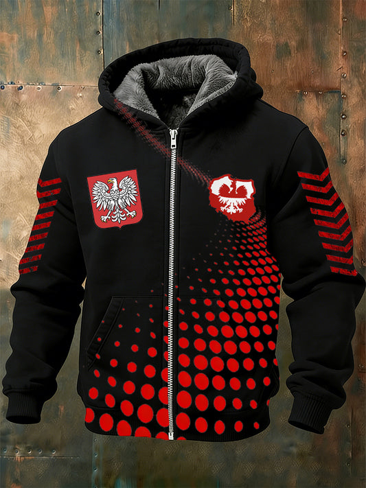 Męska kurtka polarowa z nadrukiem w polskim stylu