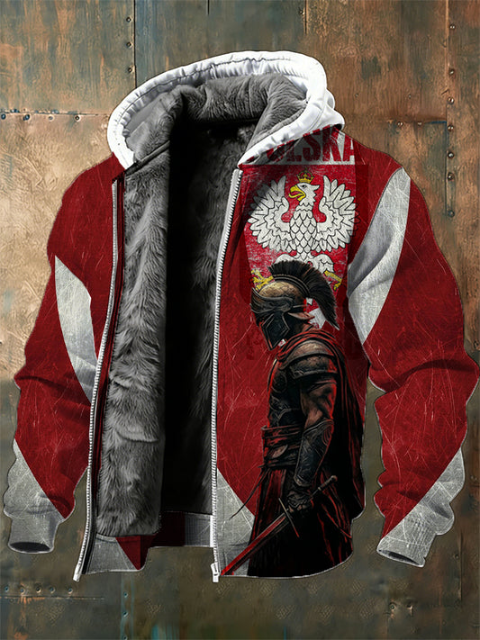 Męska kurtka polarowa z nadrukiem w polskim stylu