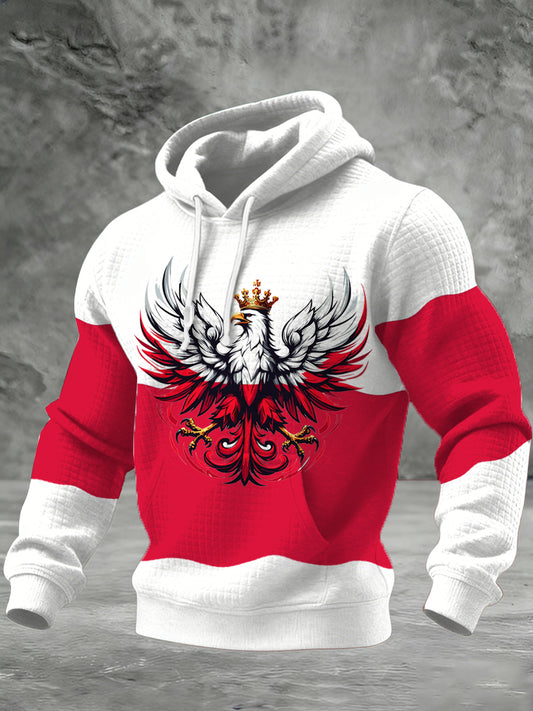 Męska bluza z kapturem z nadrukiem w stylu polskim