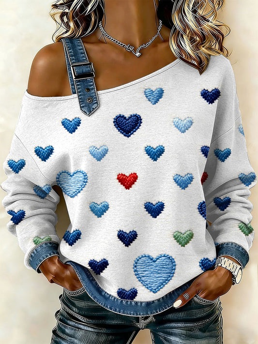 Damska bluza z motywem patchworku w stylu vintage