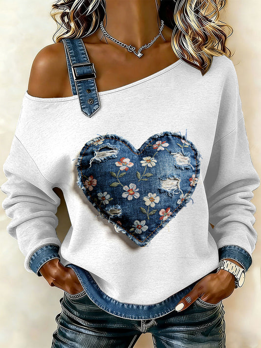 Damska bluza z motywem patchworku w stylu vintage