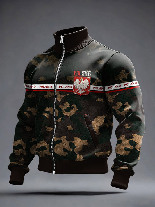 Męska kurtka z nadrukiem w kamuflaż