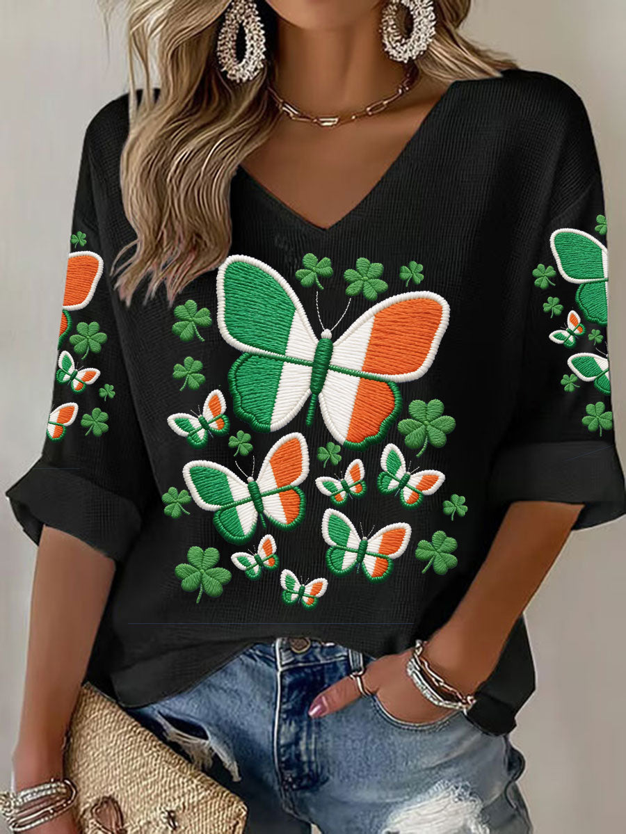 Women's Ireland Rugby Lover Printed Waffle Tops