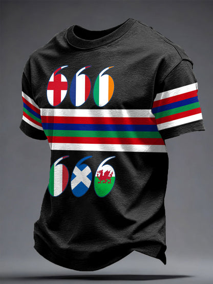 Men's Rugby Lover Game of Nations Printed T-shirt