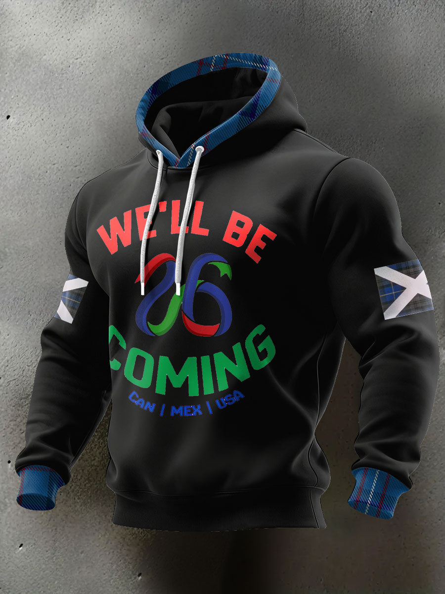 Men's Scotland Football Lover Tartan Army Printed Hoodie
