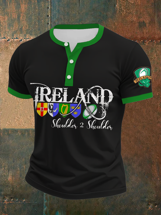 Men's Ireland Rugby Lover Printed Casual Tops