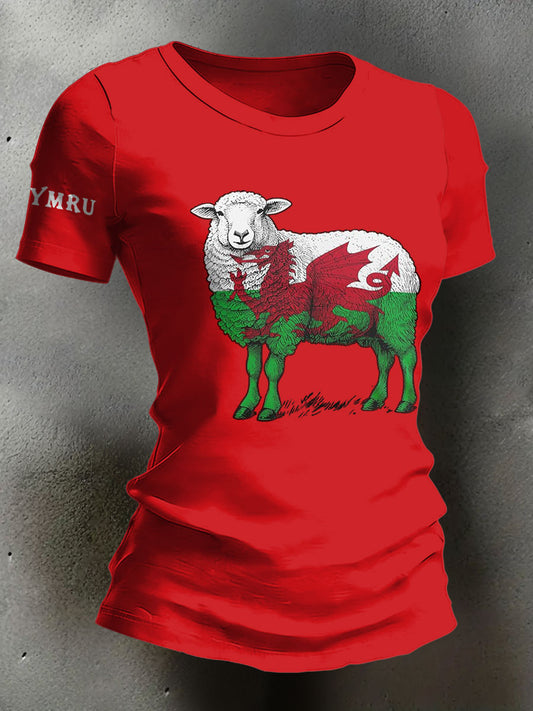 Women's Wales Welsh Rugby Lover Printed T-shirt