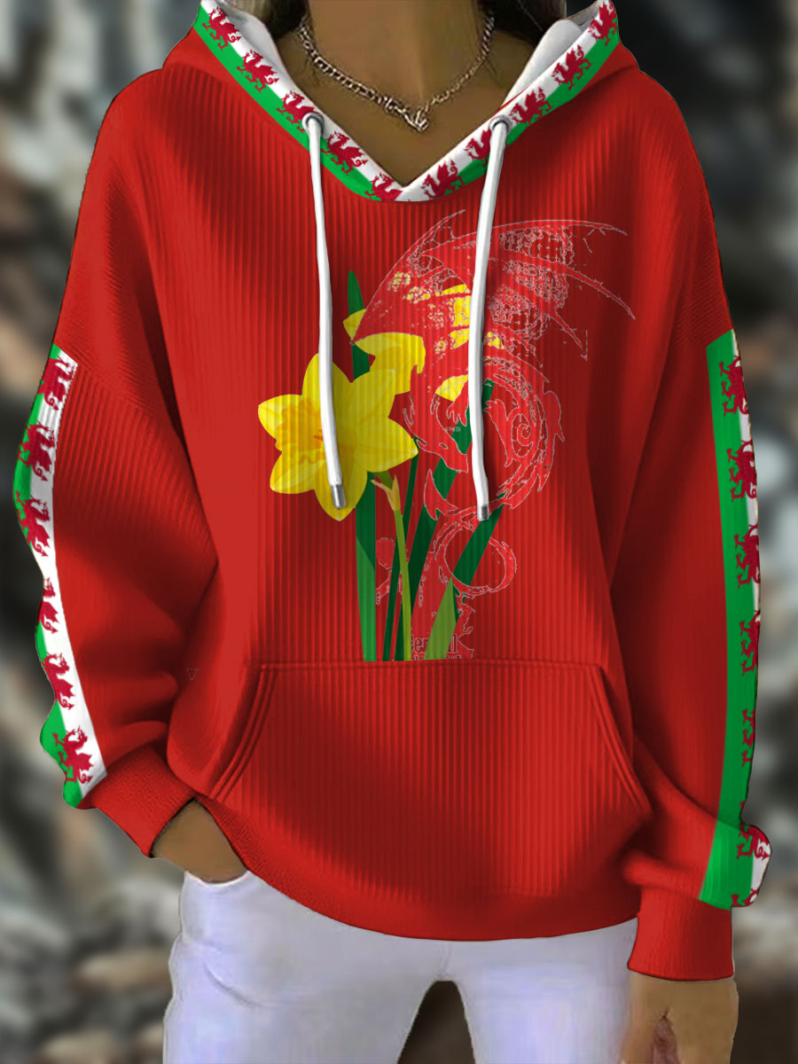 Women's Wales Welsh Rugby Lover Printed Hoodie