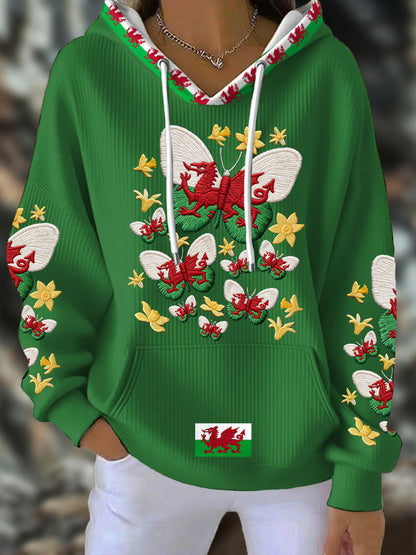 Women's Wales Welsh Rugby Art Printed Hoodie