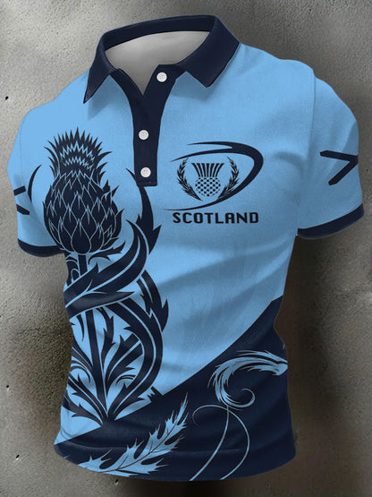 Men's Scotland Rubgy Lover Printed Casual Tops