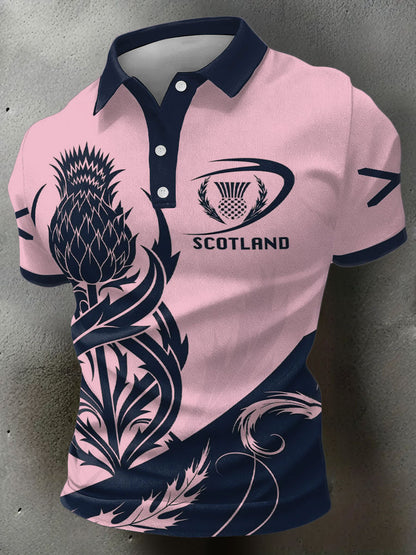 Men's Scotland Rubgy Lover Printed Casual Tops