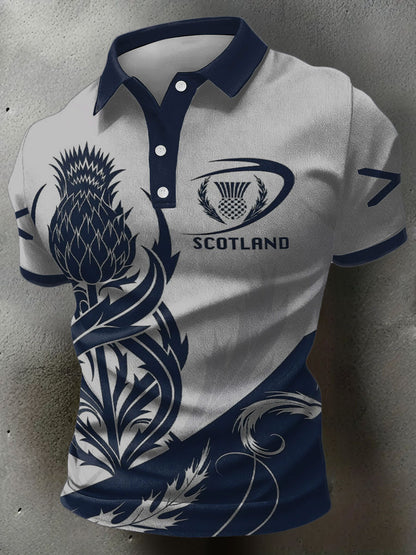 Men's Scotland Rubgy Lover Printed Casual Tops