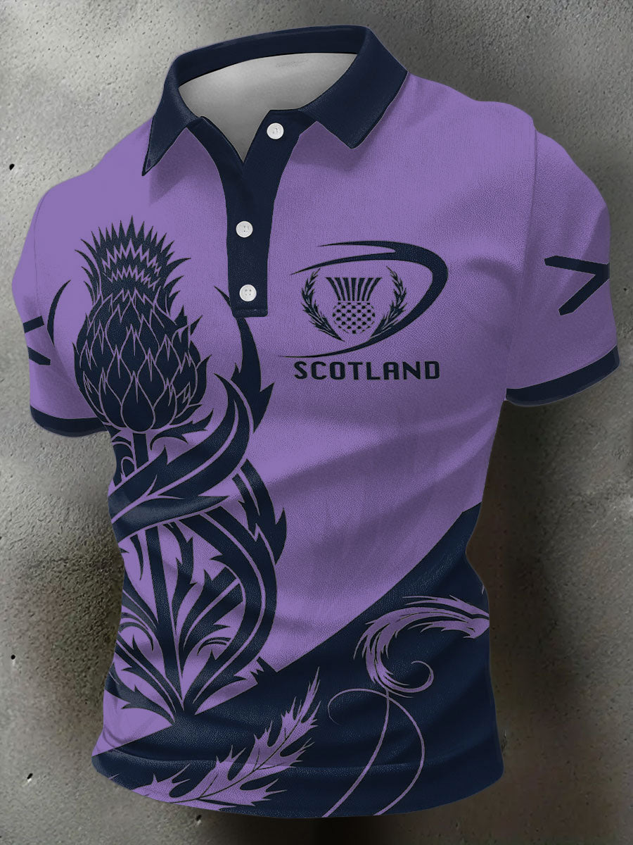 Men's Scotland Rubgy Lover Printed Casual Tops