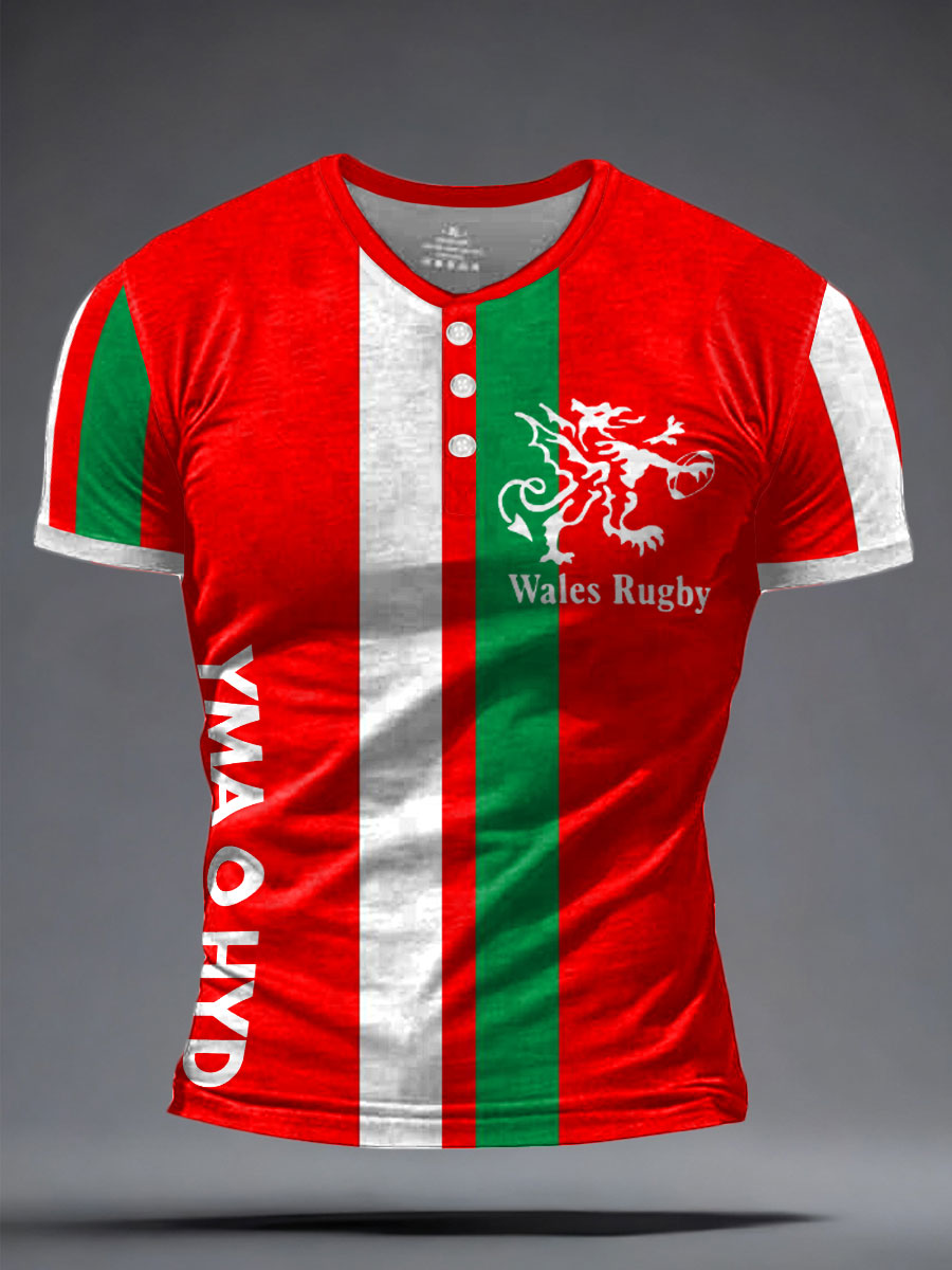 Men's Welsh Rugby Lover Printed Tops