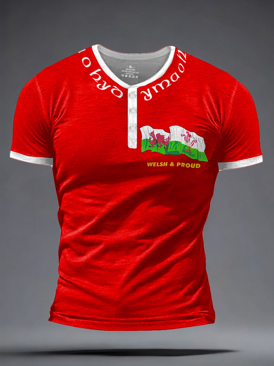 Men's Welsh Rugby Lover Printed Tops