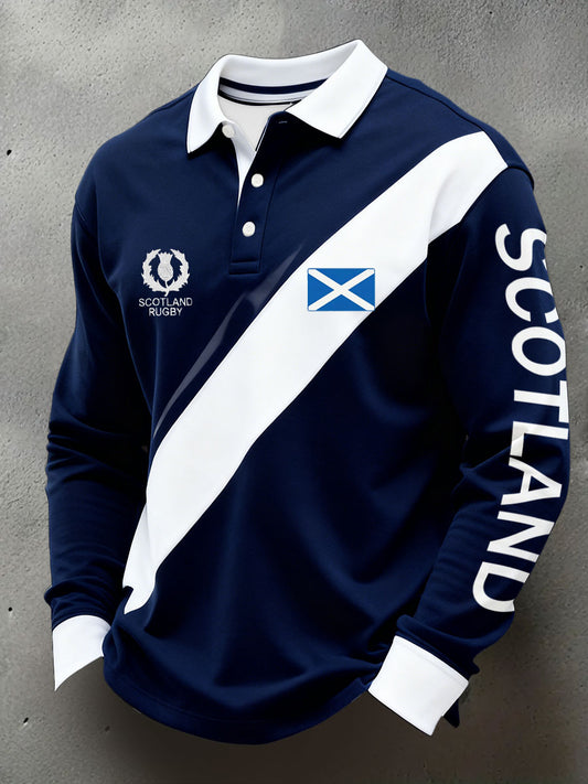 Men's Scotland Rugby Lover Printed Casual Tops