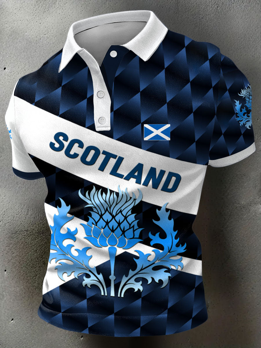 Men's Scotland Rubgy Lover Printed Casual Tops