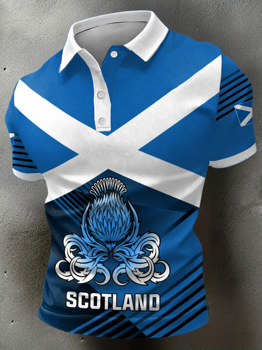 Men's Scotland Rubgy Lover Printed Casual Tops