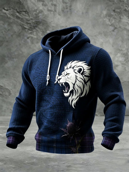 Men's  Scotland We'll Be Coming 2026 Football Lover  Waffle Hooded Sweatshirt