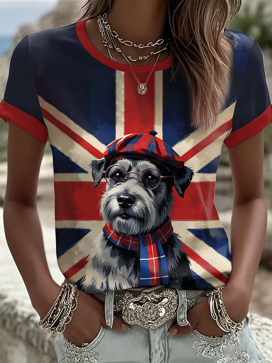 Women's British style Printed T-shirt