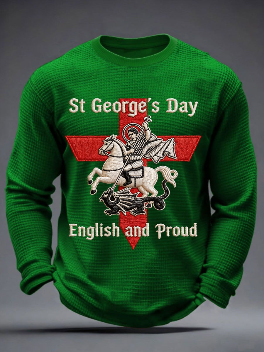 Men's St George's Day Waffle Long Sleeve T-Shirt