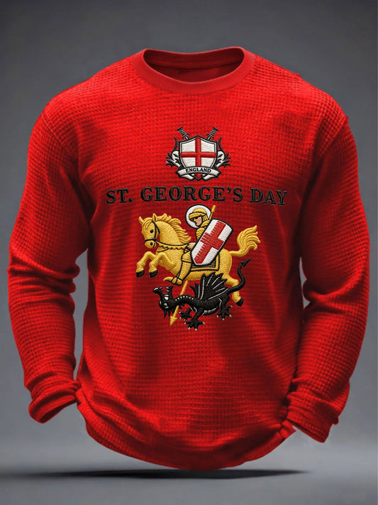 Men's St George's Day Waffle Long Sleeve T-Shirt
