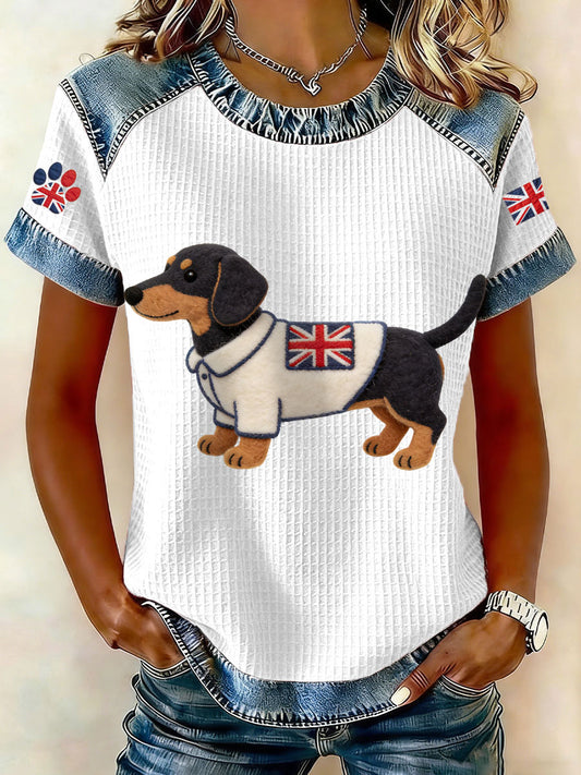 Women's UK Dachshund Waffle Tops